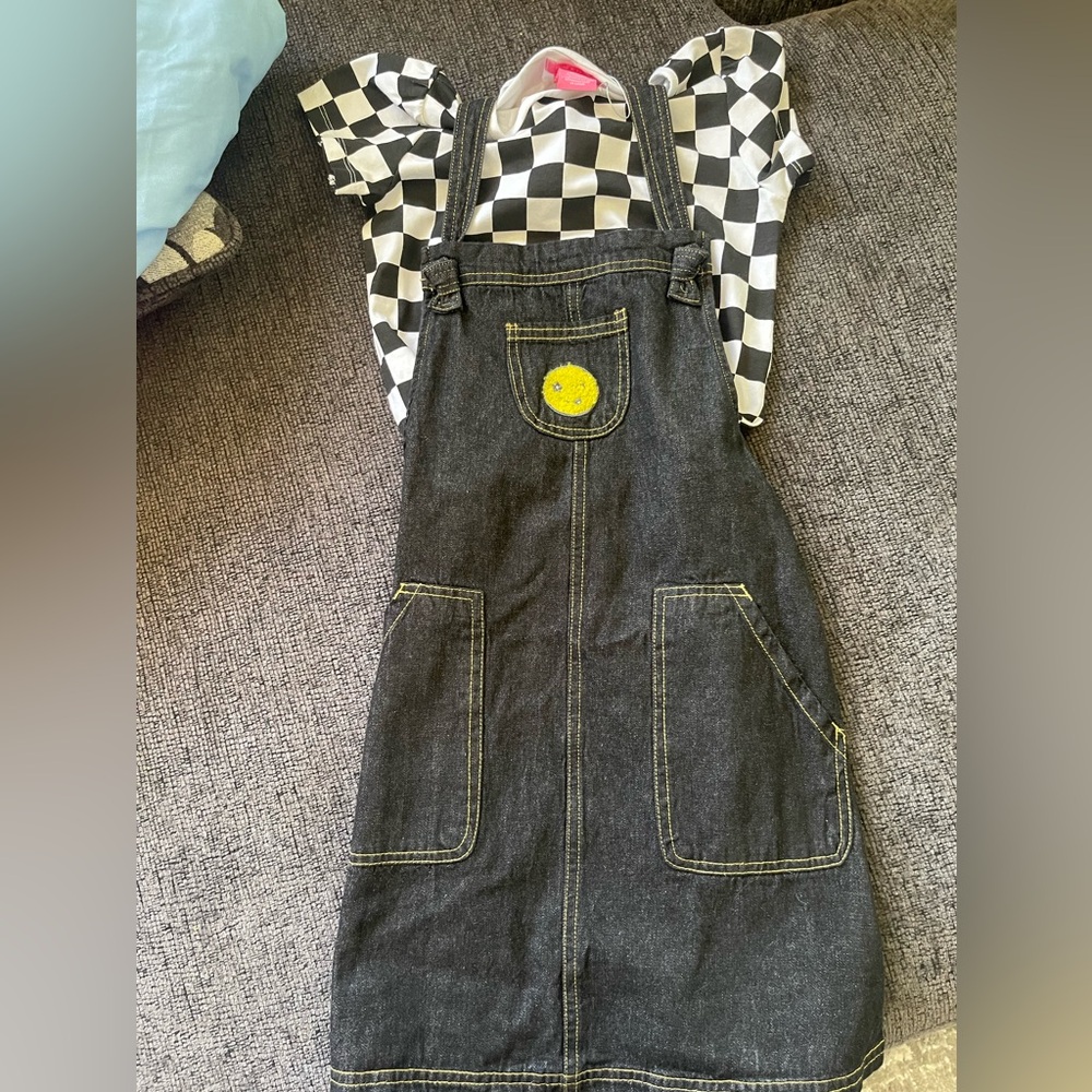 Two piece matching overall set